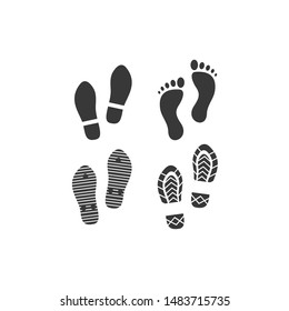 Footprints icon template color editable. Footprints symbol vector sign isolated on white background.