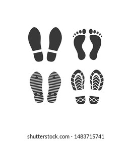 Footprints icon template color editable. Footprints symbol vector sign isolated on white background.