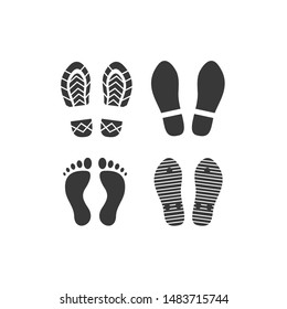 Footprints icon template color editable. Footprints symbol vector sign isolated on white background.