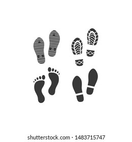 Footprints icon template color editable. Footprints symbol vector sign isolated on white background.