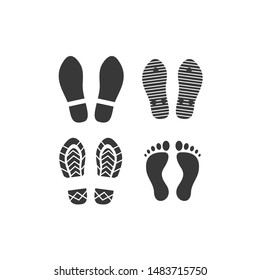 Footprints icon template color editable. Footprints symbol vector sign isolated on white background.