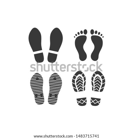 Footprints icon template color editable. Footprints symbol vector sign isolated on white background.