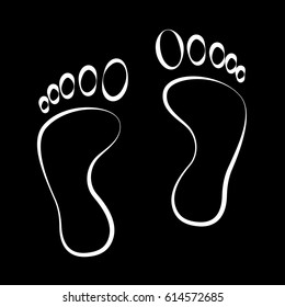 Footprints icon vector