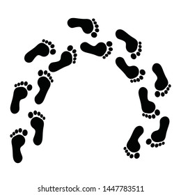 footprints icon vector. colorful human footprints 