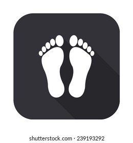 footprints icon - vector illustration with long shadow isolated on gray