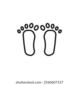 Footprints icon vector line logo art