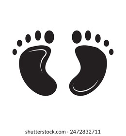 footprints icon vector on white background 