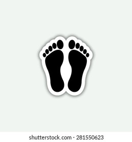 footprints icon - vector sticker