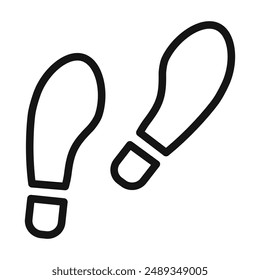 Fußabdrücke Symbol Vektorgrafik Symbol oder Vorzeichensatz Kollektion in schwarz-weiß Umriss