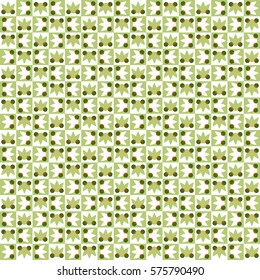 footprints image of birds, green color tile - Geometric seamless pattern