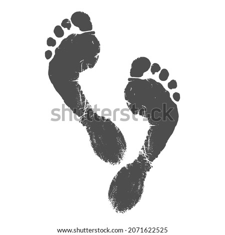 Footprints isolated on white. Footprints in gray  for your web site design, app, logo,  UI. Vector illustration. EPS10.