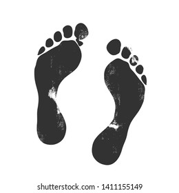 Footprints isolated on white. Vector illustration.