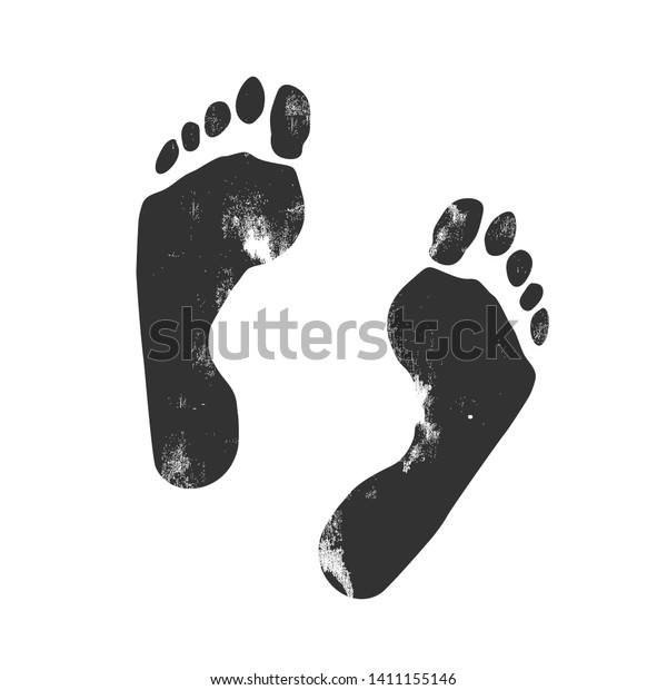 Footprints Isolated On White Vector Illustration Stock Vector (Royalty ...