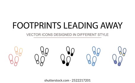 Footprints leading away icon design with white background stock illustration