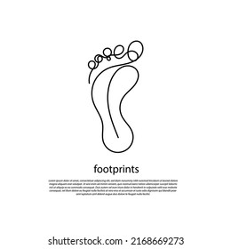 footprints line art. unique doodle footprints