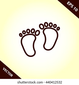 footprints line icon