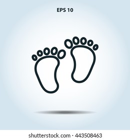 footprints line icon