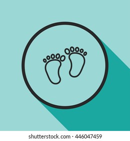 footprints line icon
