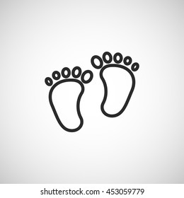 footprints line icon