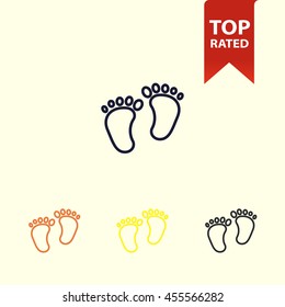 footprints line icon