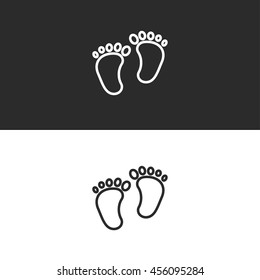 footprints line icon