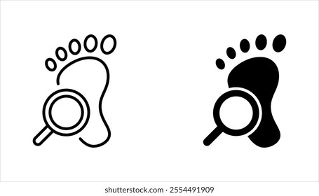 Footprints linear icon set. Footsteps. Thin line vector illustration on white background