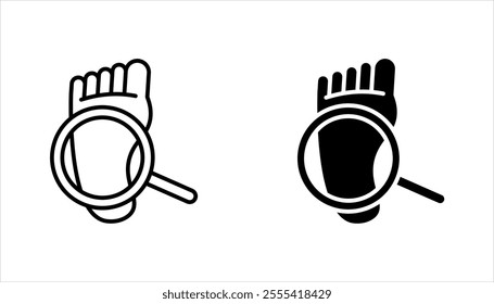 Footprints linear icon set. Footsteps. Thin line vector illustration on white background