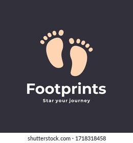 Footprints logo concept. Modern design. Can use for brand logo, adventure, health care and etc. vector of creative logo ideas
