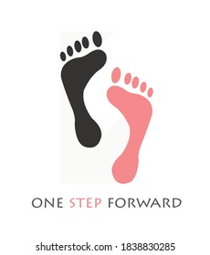 Footprints Logo Design Vector. Sport. One Step Forward