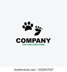 Footprints logo vector with black colors.eps10