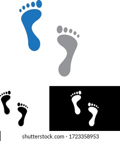 footprints logo vector blue grey color