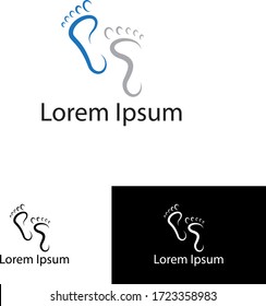 footprints logo vector blue grey color