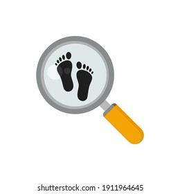 Footprints and loupe vector art and graphics