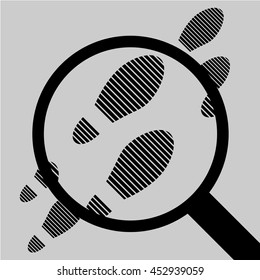 Footprints and magnifier.