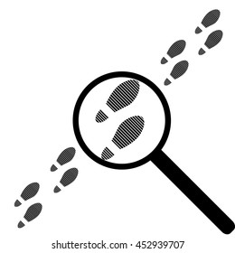 Footprints and magnifier.