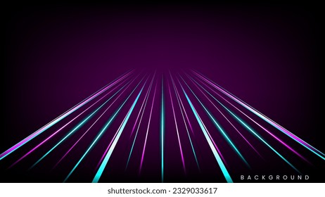 Footprints motion exposure of car headlight trails. Light speed dynamic flash effect on black background. Vehicle technology and concept