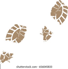 Footprints From A Muddy Shoe In Vector