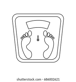 footprints on bathroom scale display