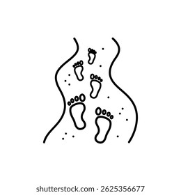 Footprints on Sand Path - Symbolizing Journey and Adventure