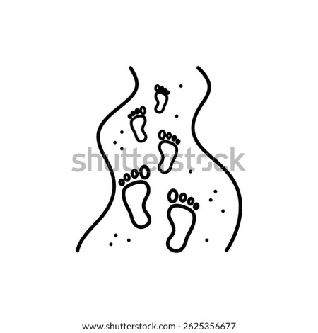 Footprints on Sand Path - Symbolizing Journey and Adventure