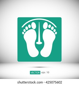 footprints on scale vector icon