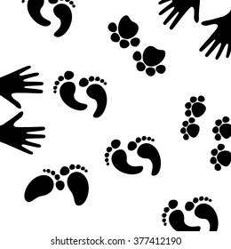 footprints on white background,vector illustration
