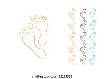 footprints - outlines