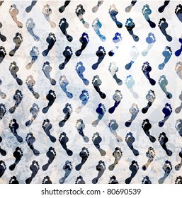 footprints patern. abstract grunge  background for design
