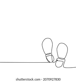 Footprints of people walking. The concept of tracing in the footsteps. vector illustration