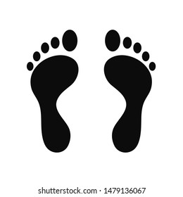 
Footprints of people who do not wear walking shoes Travel concept. vector illustration.