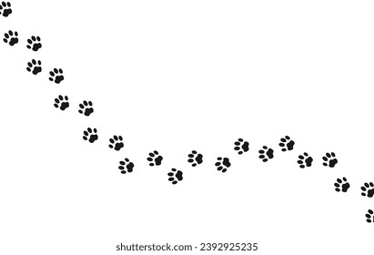 Footprints for pets, dog or cat. Isolated illustration on a white background. Vector illustration