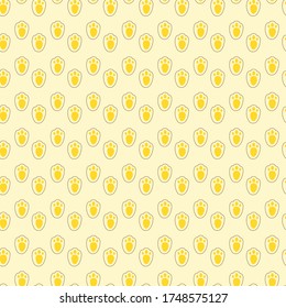 Footprints rabbit vector seamless pattern on white background Fun childish animal design element for decoration, wallpaper, print, paper, wrapping, web.