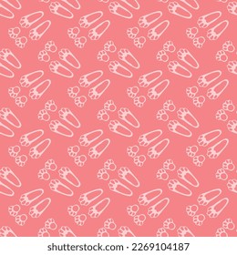 Footprints rabbit vector seamless pattern Vector illustration.