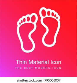 Footprints red and pink gradient material white icon minimal design